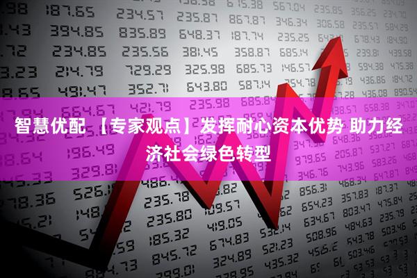 智慧优配 【专家观点】发挥耐心资本优势 助力经济社会绿色转型